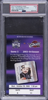 2003-04 LeBron James NBA Debut Ticket Stub From Game vs. Sacramento On 10/29/2003 (PSA VG 3)